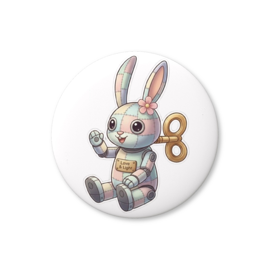 【パッチ🌸】ゼンマイ⚙️仕掛けのウサギの缶バッヂ