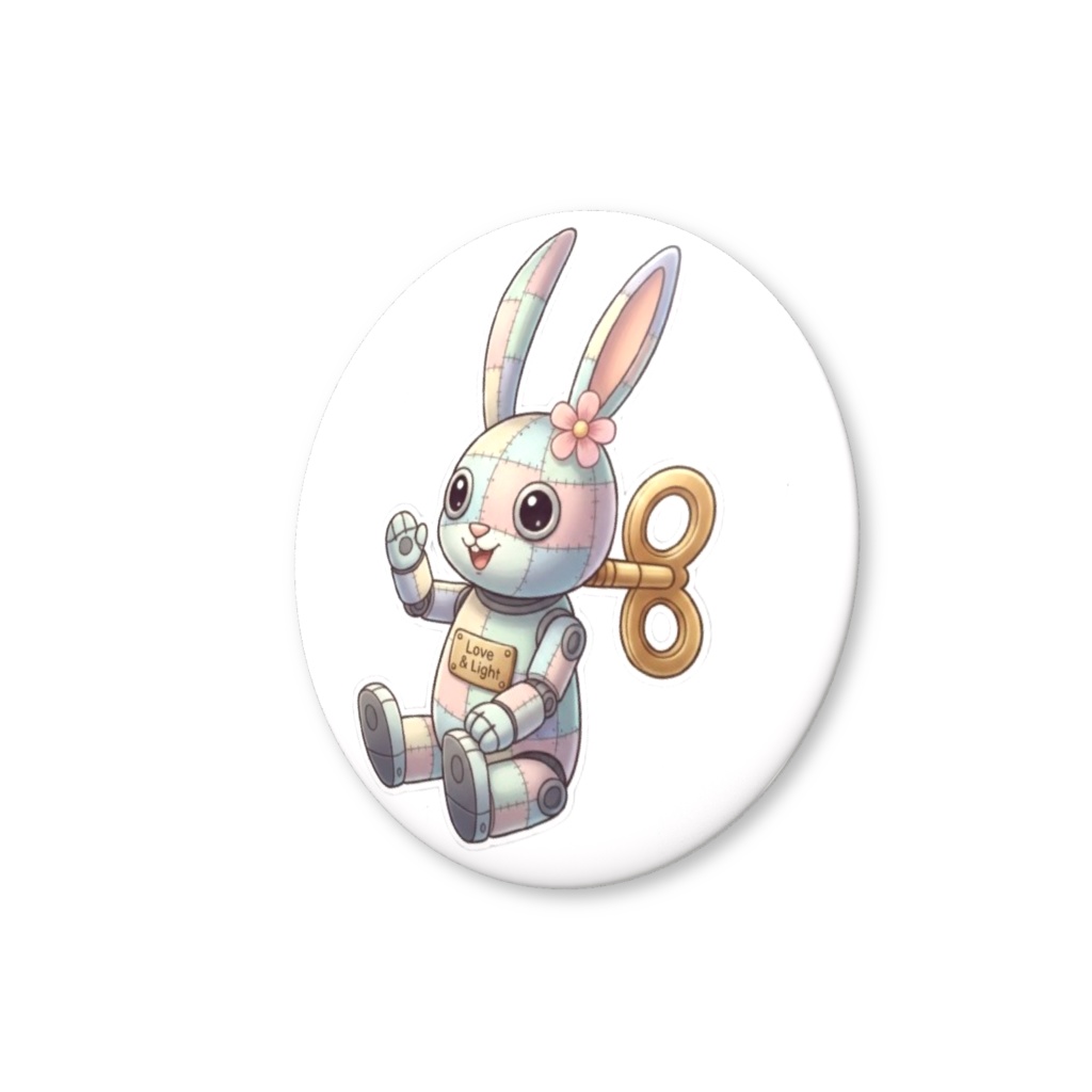 【パッチ🌸】ゼンマイ⚙️仕掛けのウサギの缶バッヂ