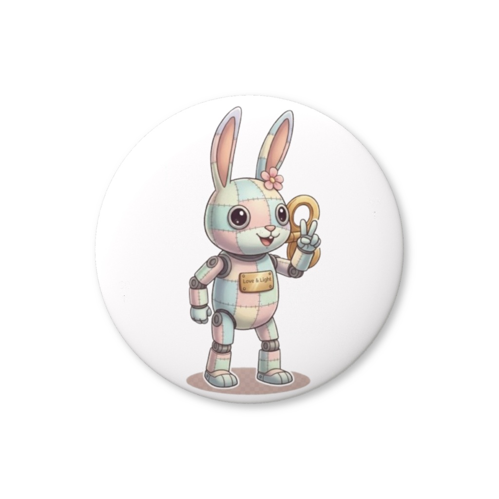 【パッチ🌸】ゼンマイ⚙️仕掛けのウサギの缶バッヂ