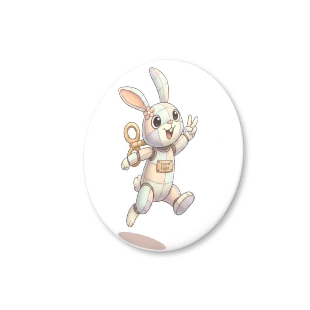 【パッチ🌸】ゼンマイ⚙️仕掛けのウサギの缶バッヂ