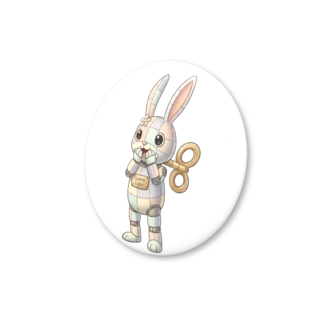 【パッチ🌸】ゼンマイ⚙️仕掛けのウサギの缶バッヂ