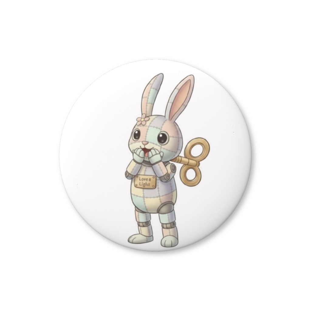 【パッチ🌸】ゼンマイ⚙️仕掛けのウサギの缶バッヂ