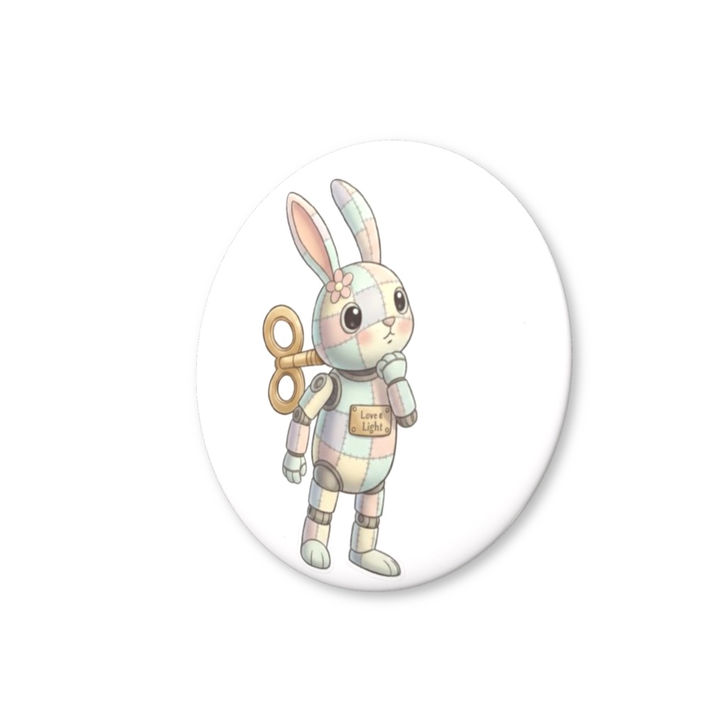 【パッチ🌸】ゼンマイ⚙️仕掛けのウサギの缶バッヂ