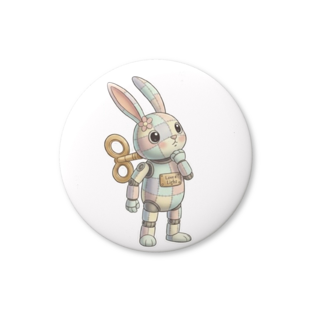 【パッチ🌸】ゼンマイ⚙️仕掛けのウサギの缶バッヂ
