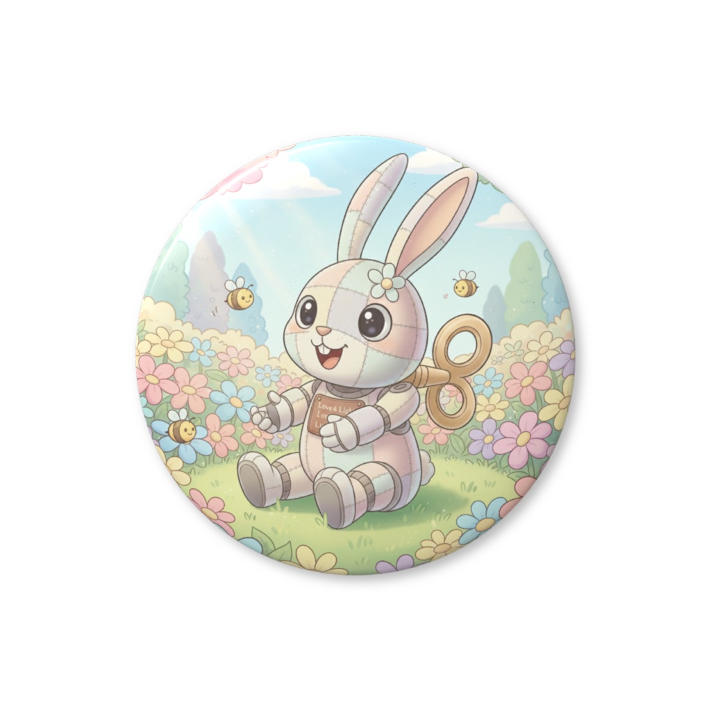 【パッチ🌸】ゼンマイ⚙️仕掛けのウサギの缶バッヂ