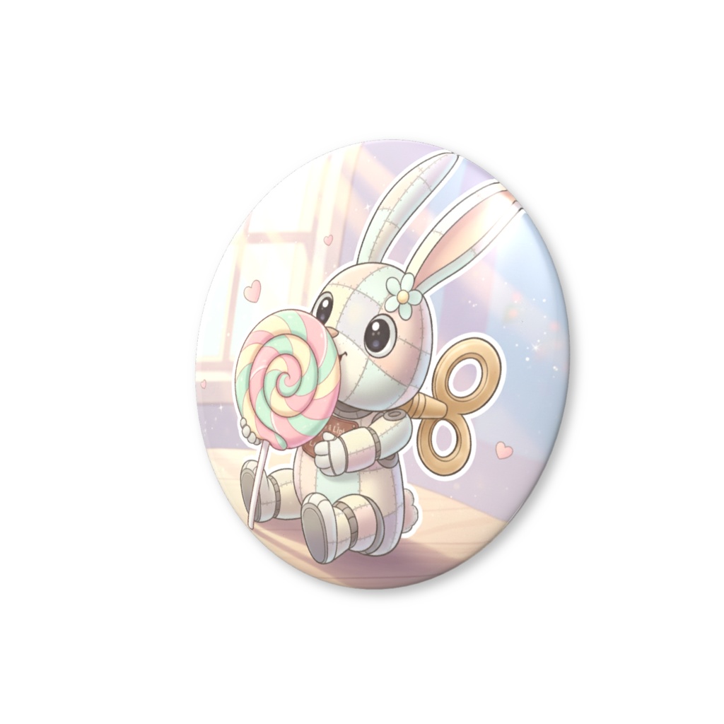 【パッチ🌸】ゼンマイ⚙️仕掛けのウサギの缶バッヂ