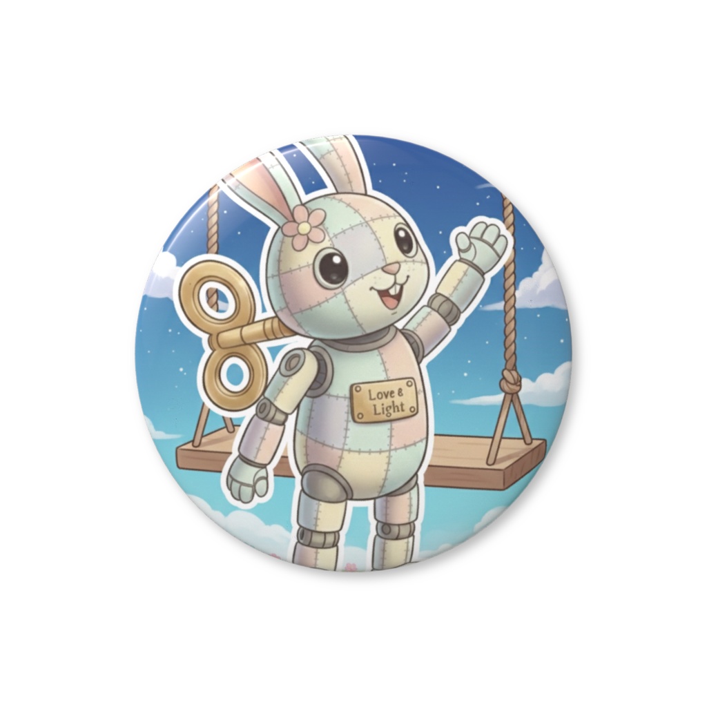 【パッチ🌸】ゼンマイ⚙️仕掛けのウサギの缶バッヂ