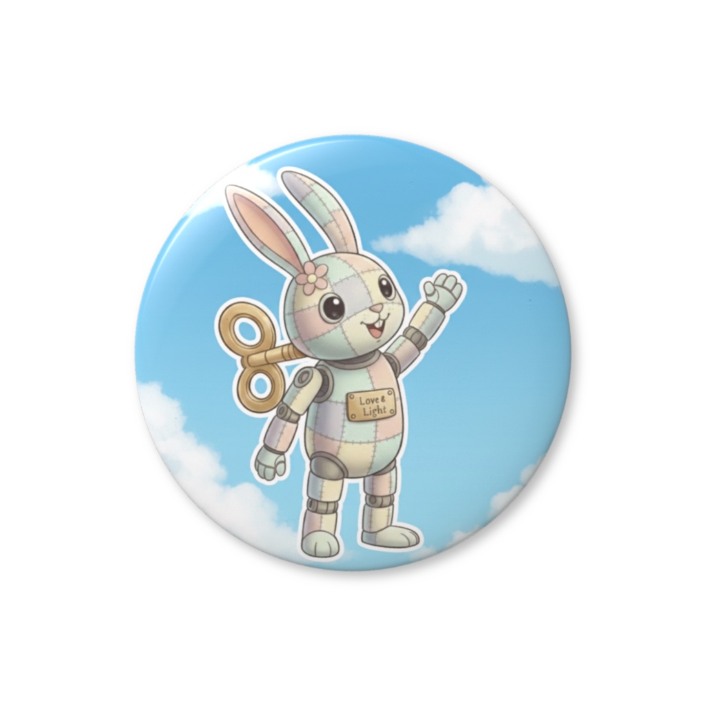 【パッチ🌸】ゼンマイ⚙️仕掛けのウサギの缶バッヂ