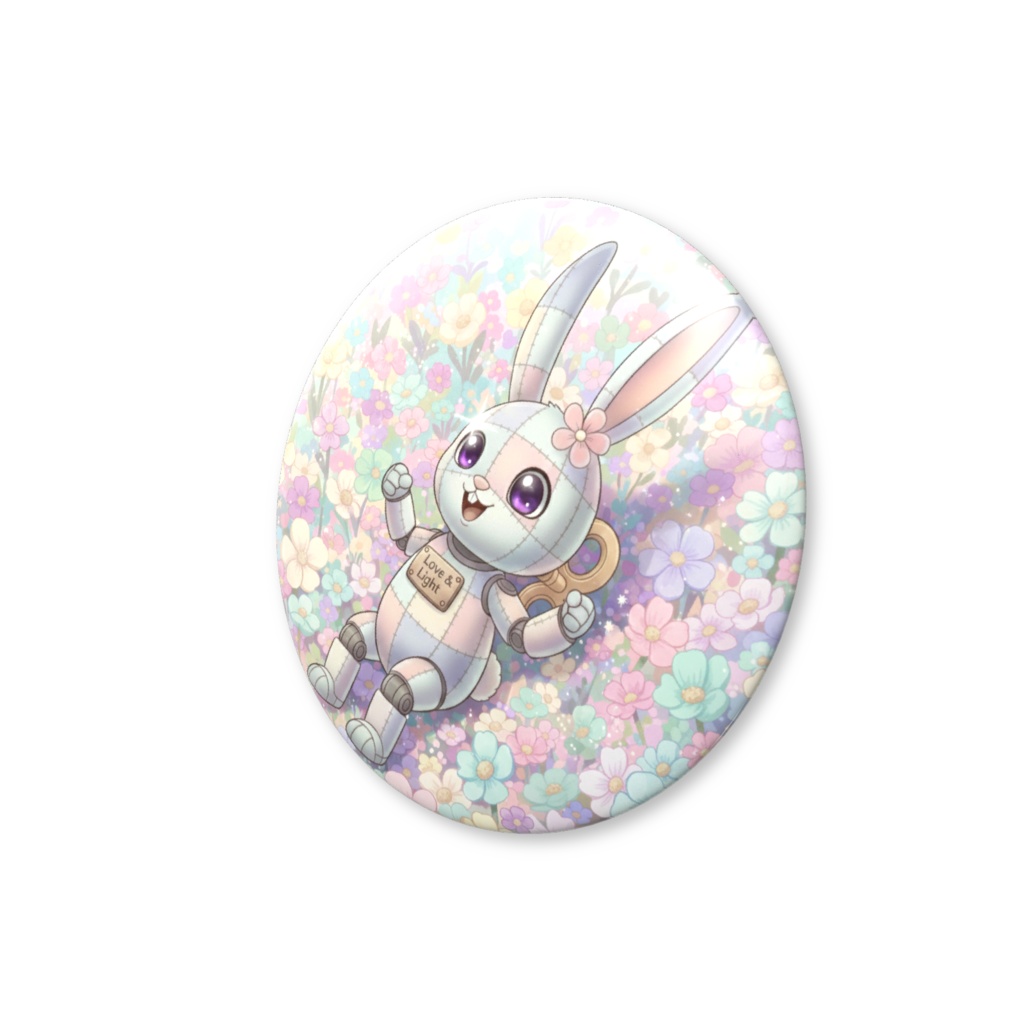 【パッチ🌸】ゼンマイ⚙️仕掛けのウサギの缶バッヂ