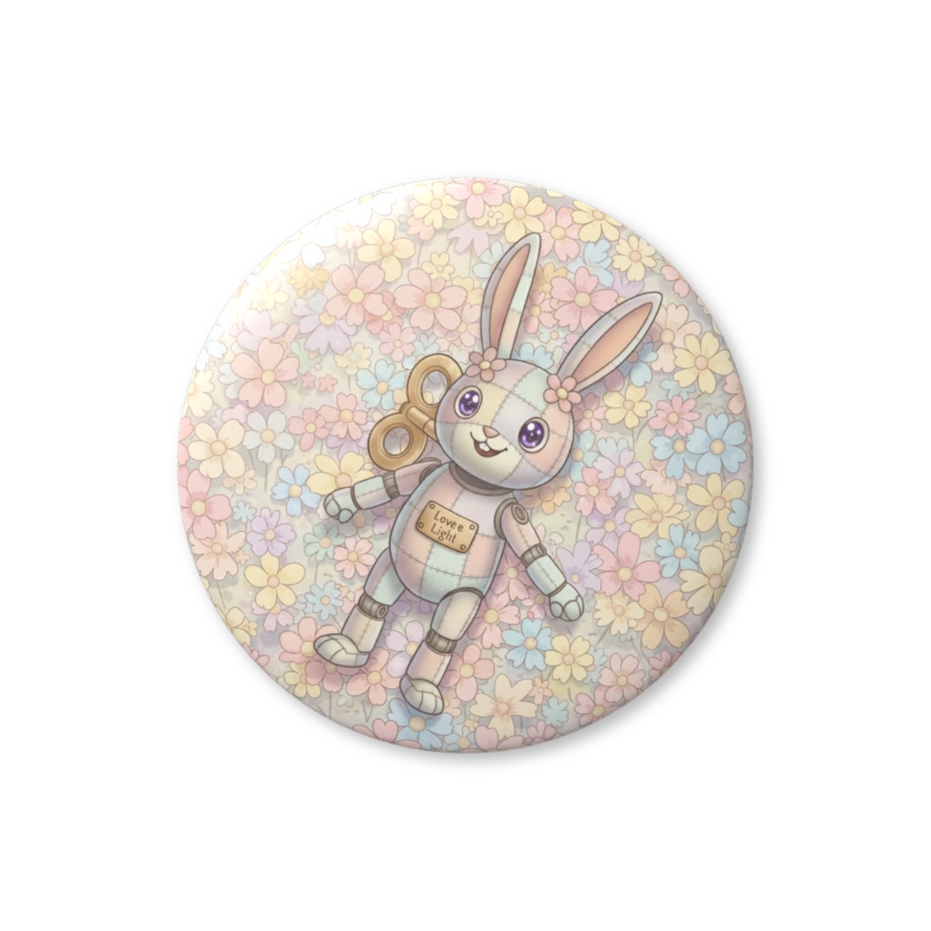 【パッチ🌸】ゼンマイ⚙️仕掛けのウサギの缶バッヂ