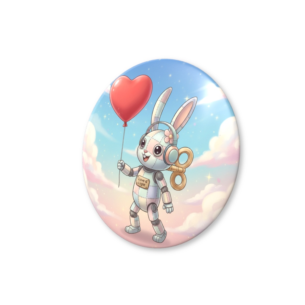 【パッチ🌸】ゼンマイ⚙️仕掛けのウサギの缶バッヂ