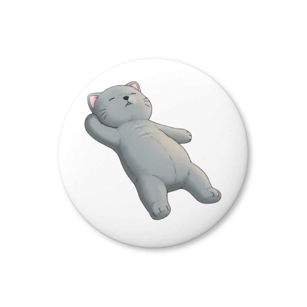 【すんたん🍀】 ぬいぐるみのようなねこの缶バッヂ