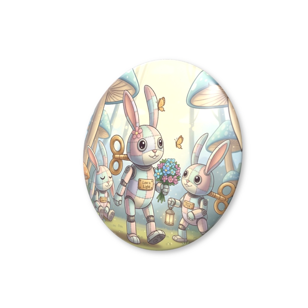 【パッチ🌸】ゼンマイ⚙️仕掛けのウサギの缶バッヂ