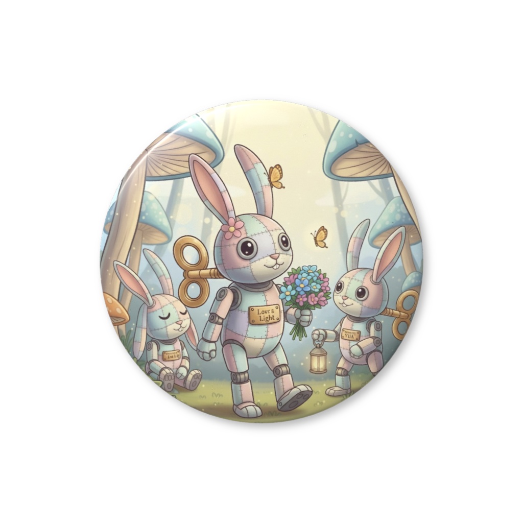 【パッチ🌸】ゼンマイ⚙️仕掛けのウサギの缶バッヂ