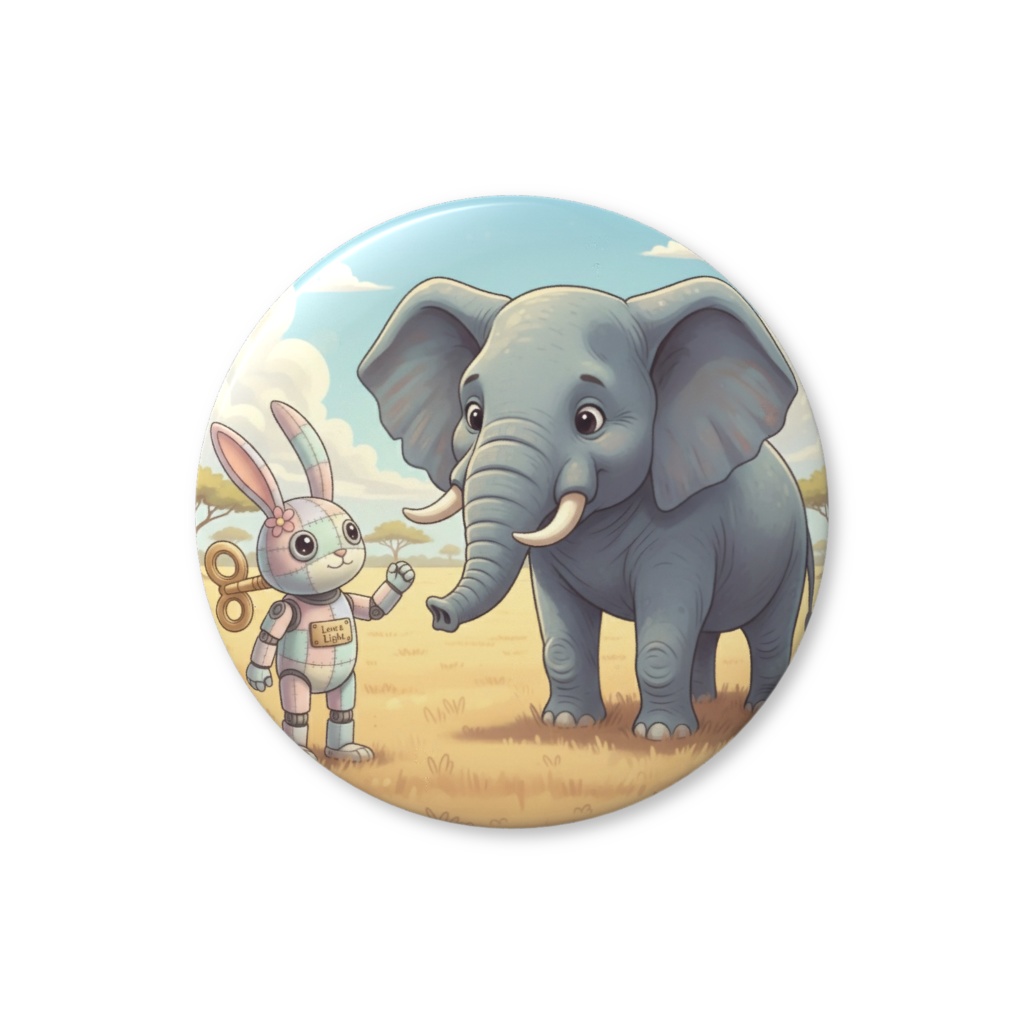 【パッチ🌸】ゼンマイ⚙️仕掛けのウサギの缶バッヂ