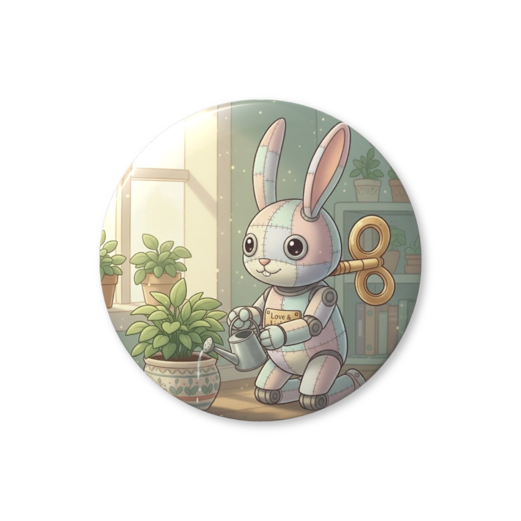 【パッチ🌸】ゼンマイ⚙️仕掛けのウサギの缶バッヂ