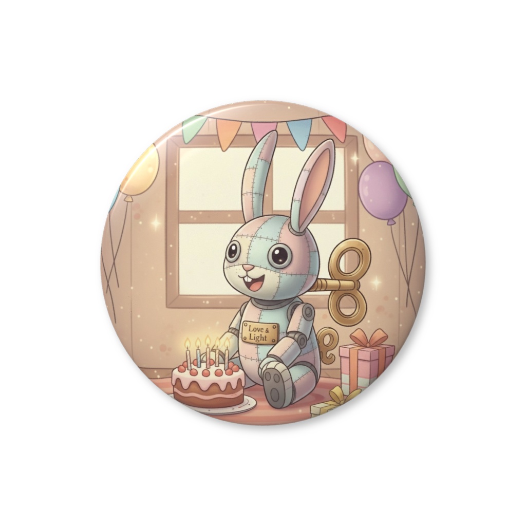 【パッチ🌸】ゼンマイ⚙️仕掛けのウサギの缶バッヂ