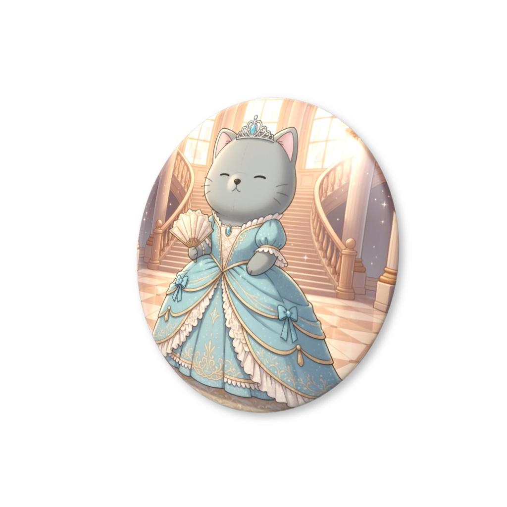 【すんたん🍀】 ぬいぐるみのようなねこの缶バッヂ