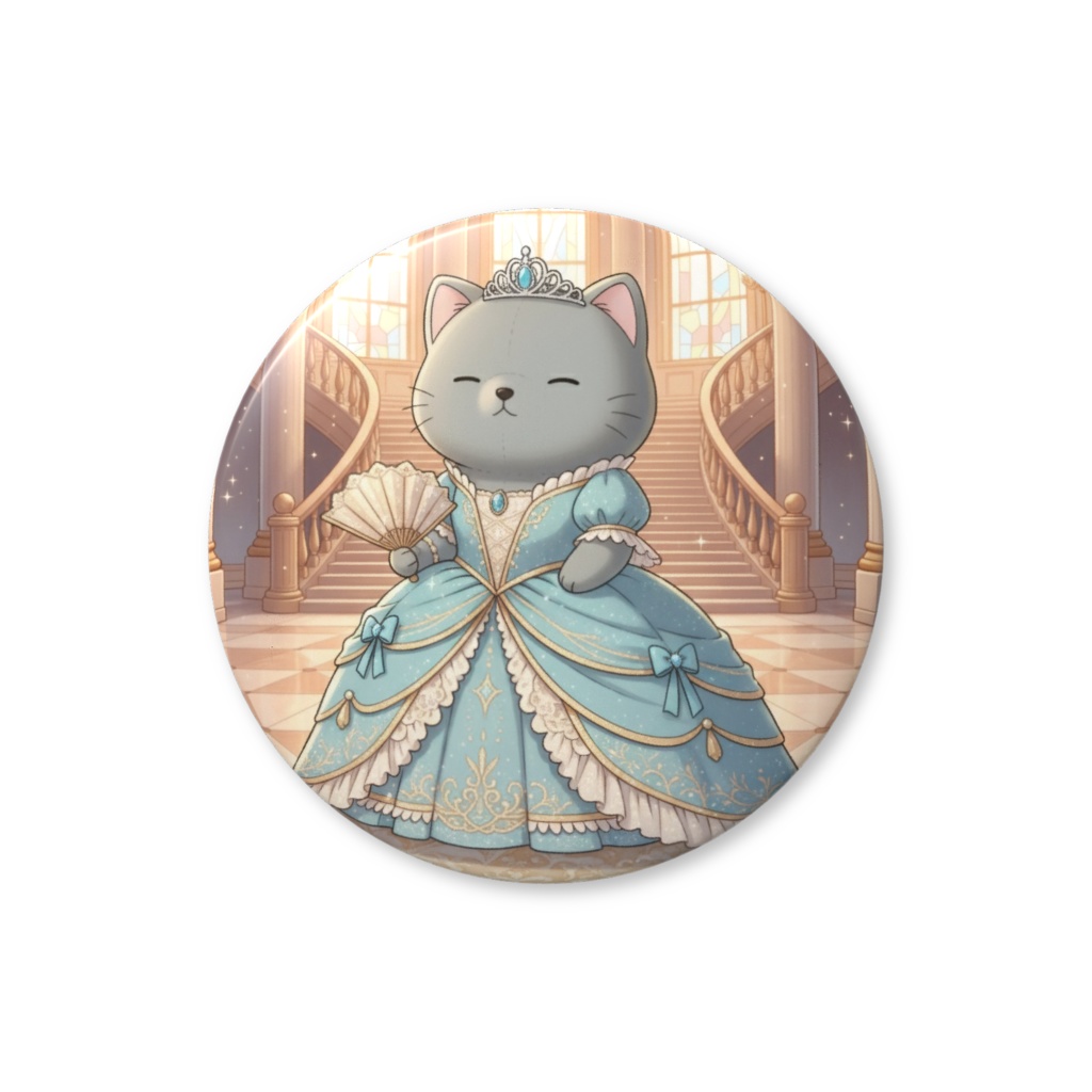 【すんたん🍀】 ぬいぐるみのようなねこの缶バッヂ