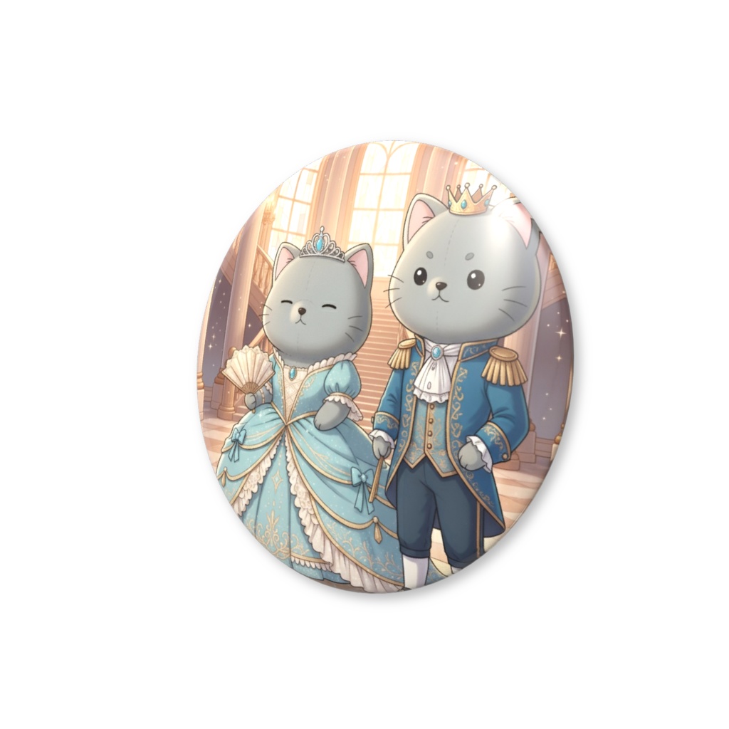 【すんたん🍀】 ぬいぐるみのようなねこの缶バッヂ