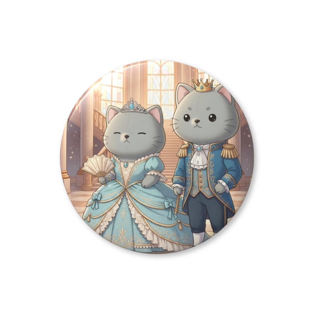 【すんたん🍀】 ぬいぐるみのようなねこの缶バッヂ