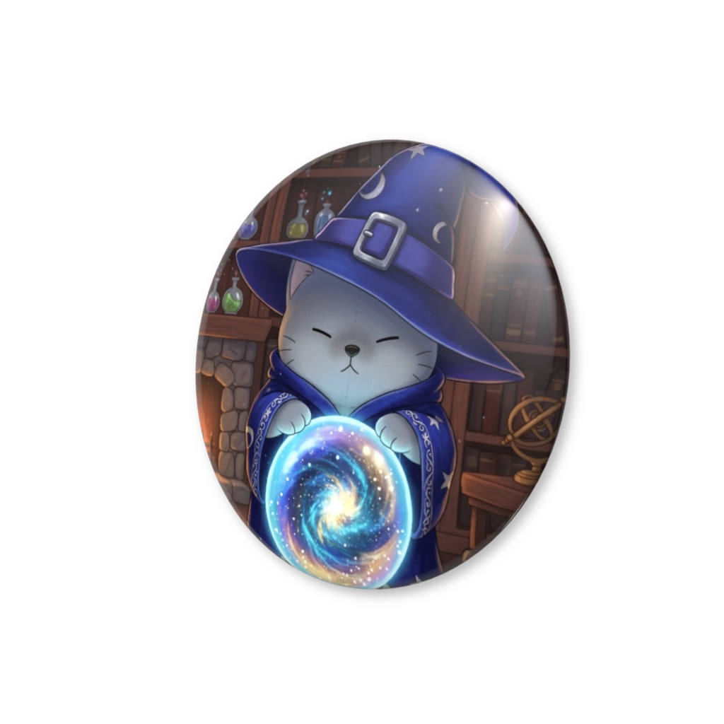 【すんたん🍀】 ぬいぐるみのようなねこの缶バッヂ