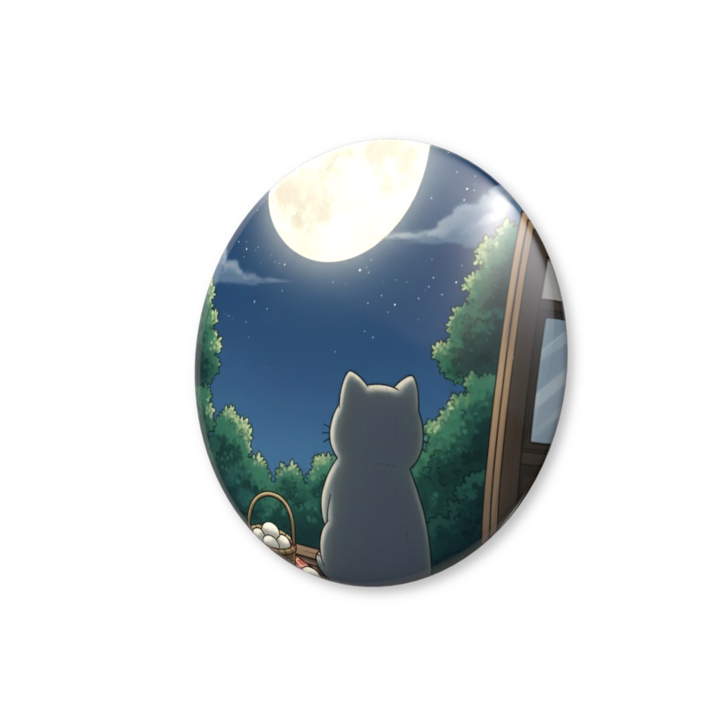 【すんたん🍀】 ぬいぐるみのようなねこの缶バッヂ