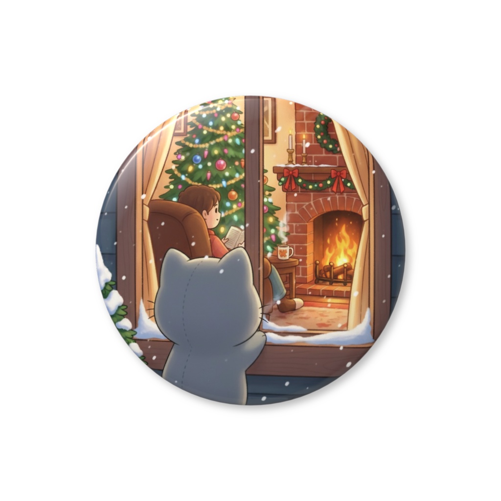 【すんたん🍀】 ぬいぐるみのようなねこの缶バッヂ