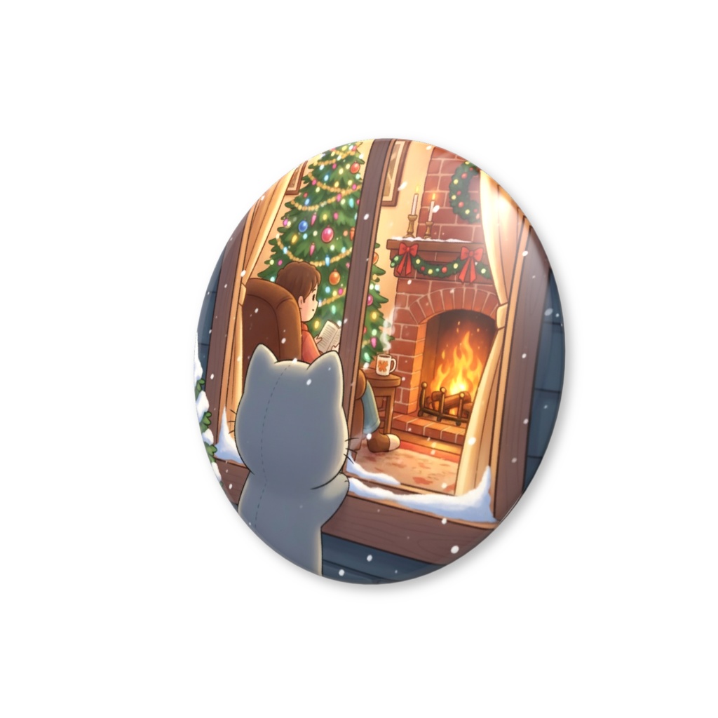 【すんたん🍀】 ぬいぐるみのようなねこの缶バッヂ