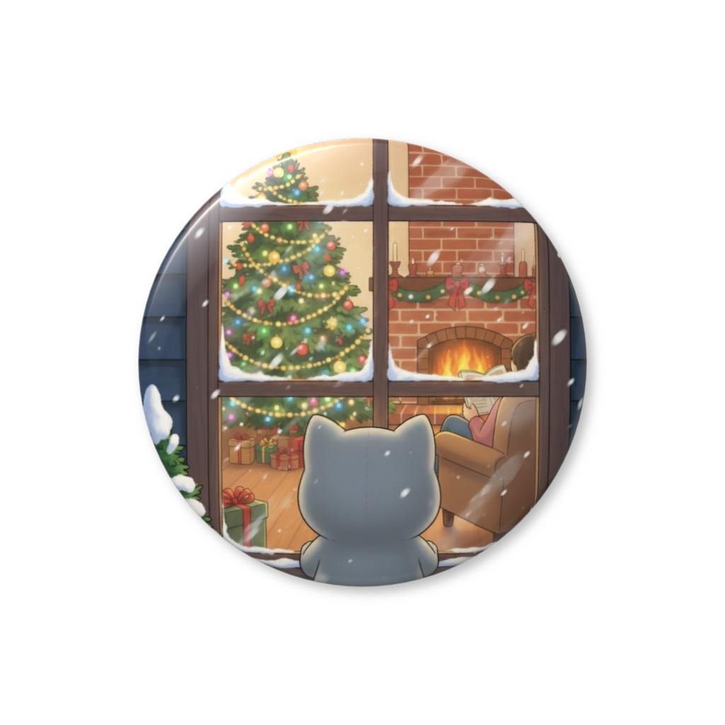 【すんたん🍀】 ぬいぐるみのようなねこの缶バッヂ