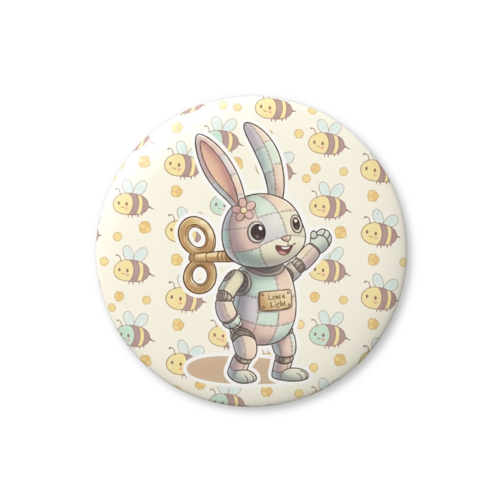 【パッチ🌸】ゼンマイ⚙️仕掛けのウサギの缶バッヂ