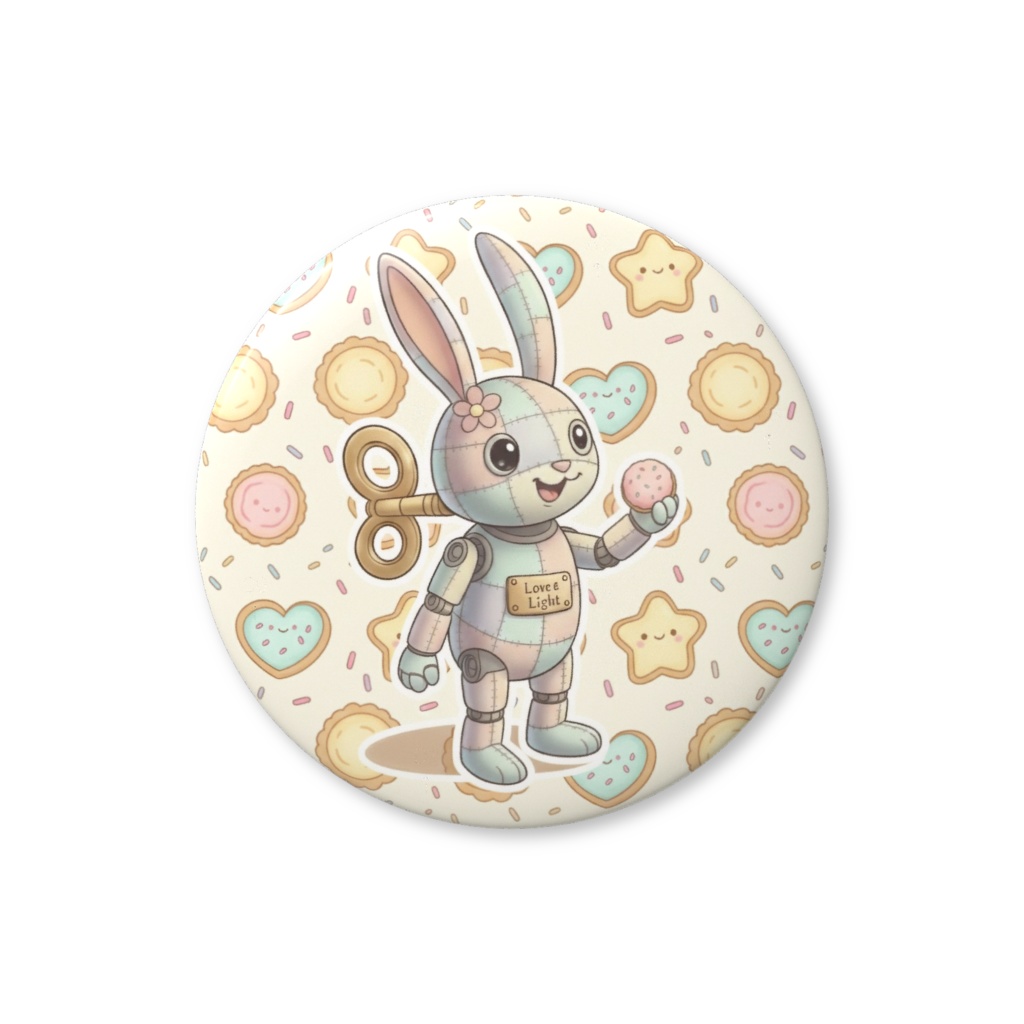 【パッチ🌸】ゼンマイ⚙️仕掛けのウサギの缶バッヂ