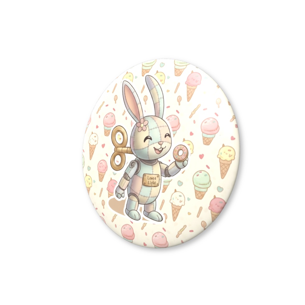【パッチ🌸】ゼンマイ⚙️仕掛けのウサギの缶バッヂ