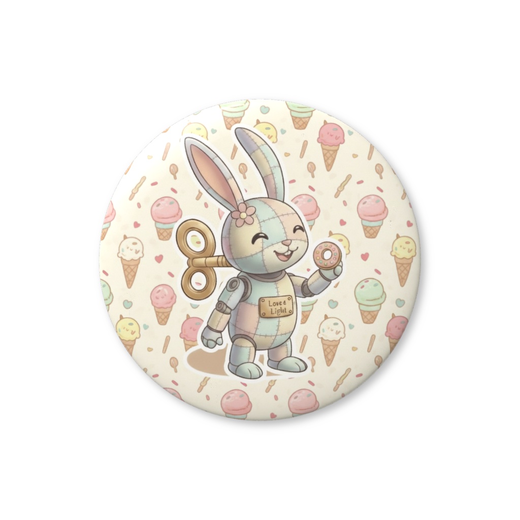 【パッチ🌸】ゼンマイ⚙️仕掛けのウサギの缶バッヂ