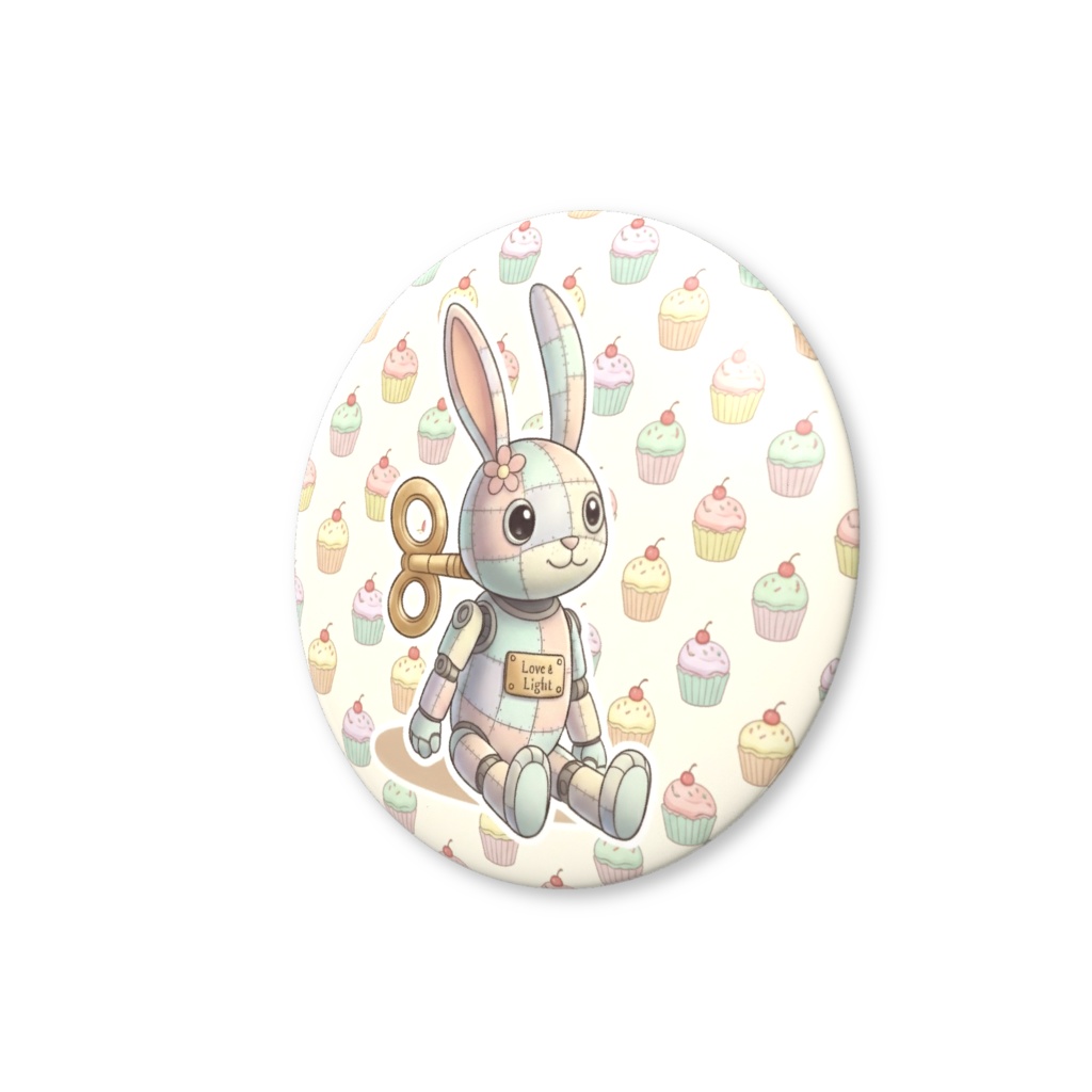 【パッチ🌸】ゼンマイ⚙️仕掛けのウサギの缶バッヂ