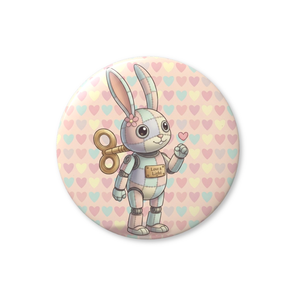 【パッチ🌸】ゼンマイ⚙️仕掛けのウサギの缶バッヂ