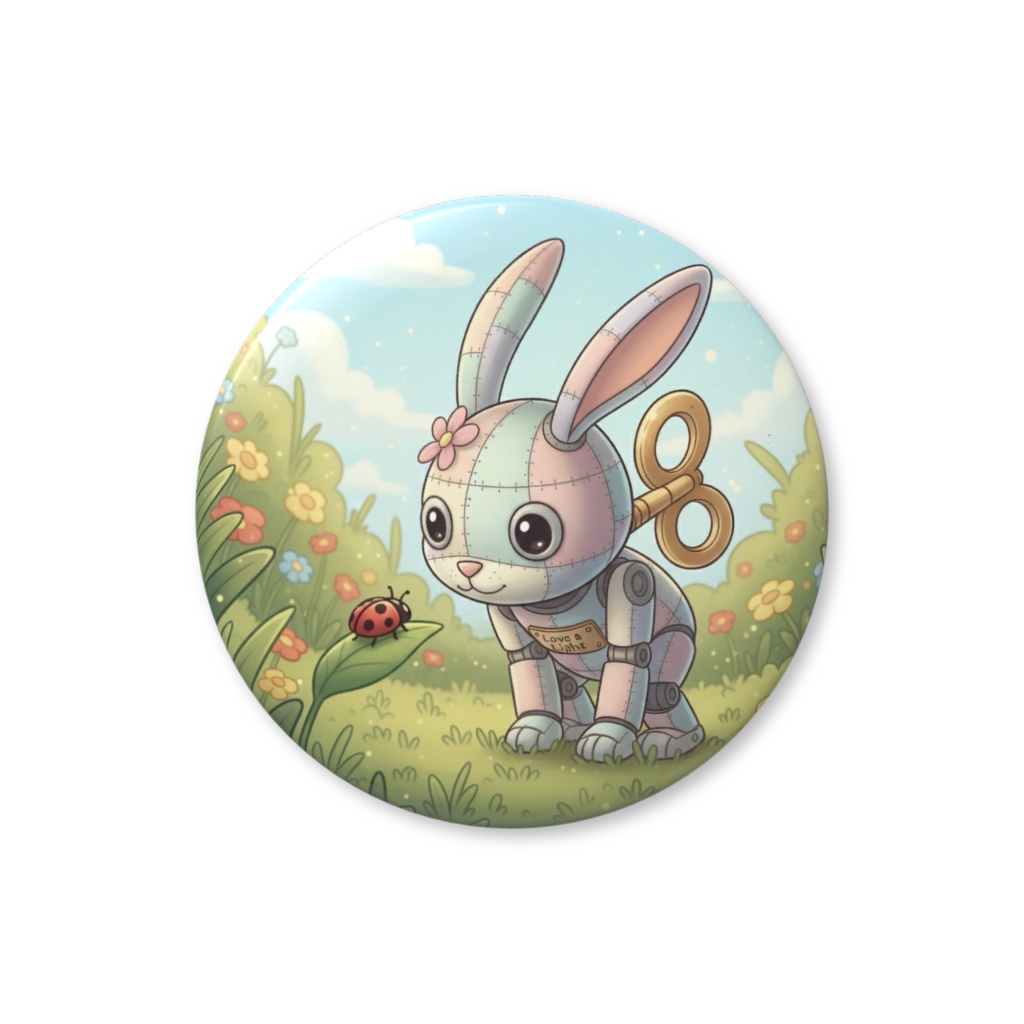 【パッチ🌸】ゼンマイ⚙️仕掛けのウサギの缶バッヂ