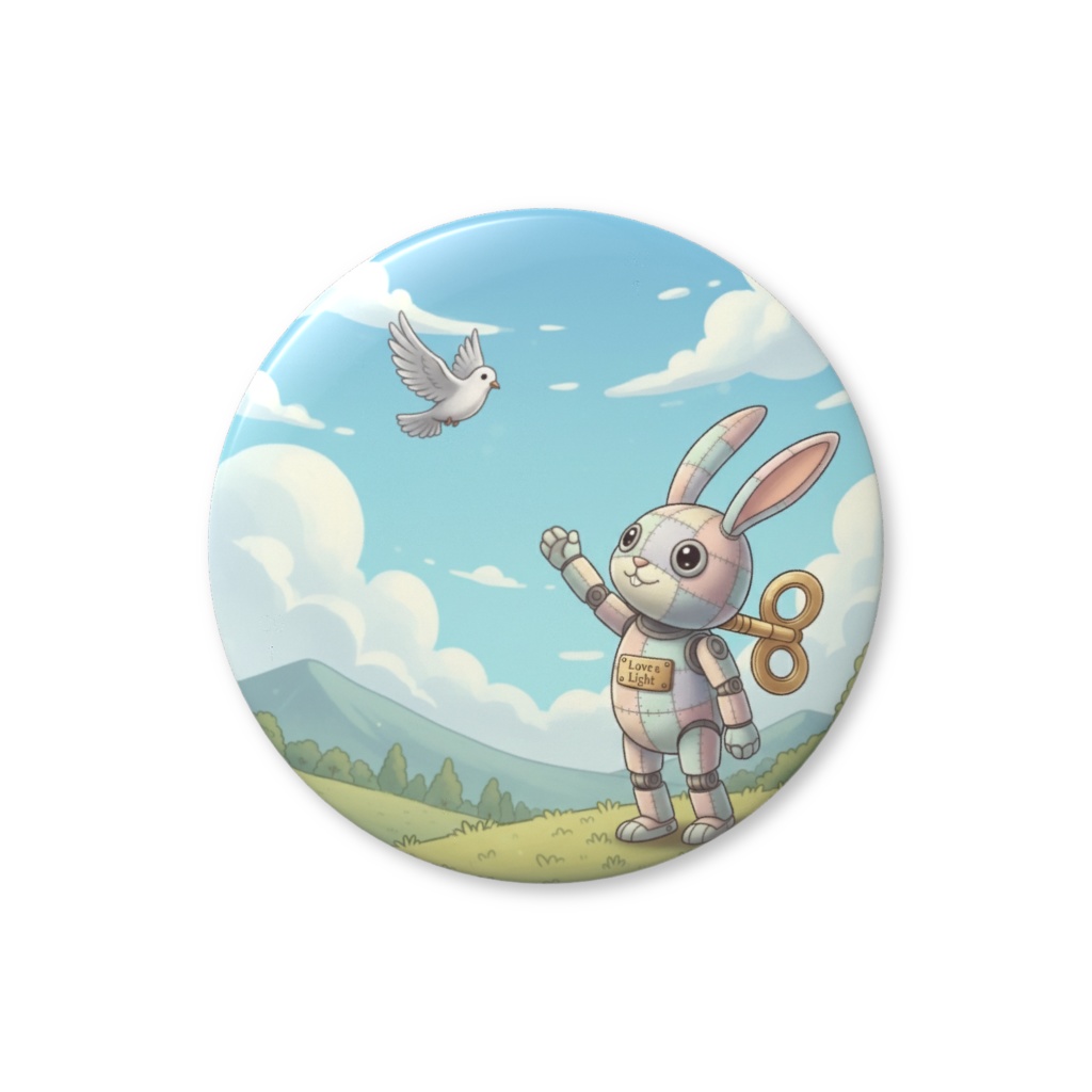 【パッチ🌸】ゼンマイ⚙️仕掛けのウサギの缶バッヂ