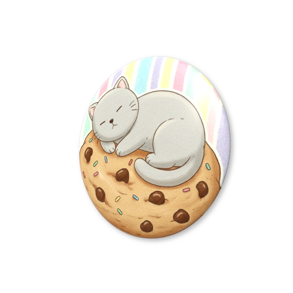 【すんたん🍀】 ぬいぐるみのようなねこの缶バッヂ
