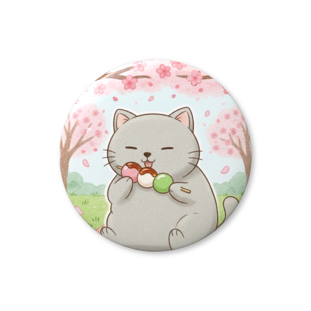 【すんたん🍀】 ぬいぐるみのようなねこの缶バッヂ