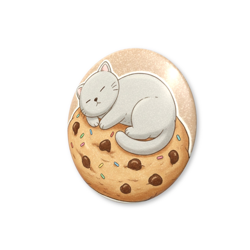 【すんたん🍀】 ぬいぐるみのようなねこの缶バッヂ