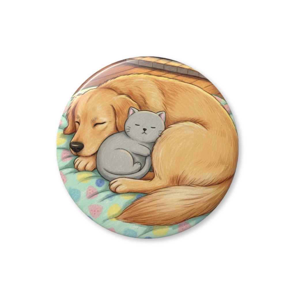 【すんたん🍀】 ぬいぐるみのようなねこの缶バッヂ