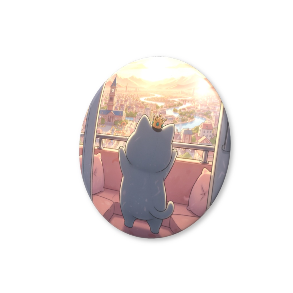 【すんたん🍀】 ぬいぐるみのようなねこの缶バッヂ