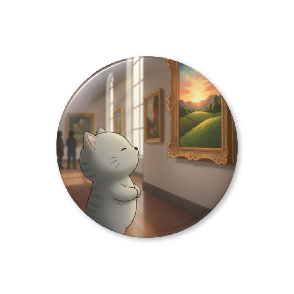 【すんたん🍀】 ぬいぐるみのようなねこの缶バッヂ