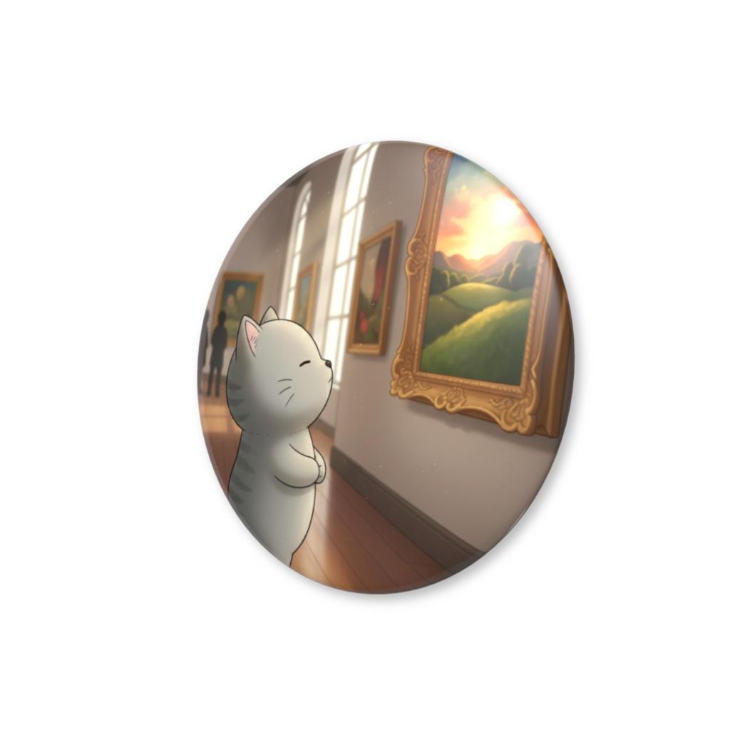 【すんたん🍀】 ぬいぐるみのようなねこの缶バッヂ