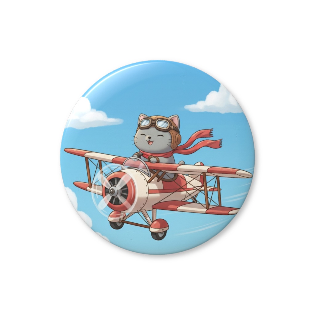 【すんたん🍀】 ぬいぐるみのようなねこの缶バッヂ