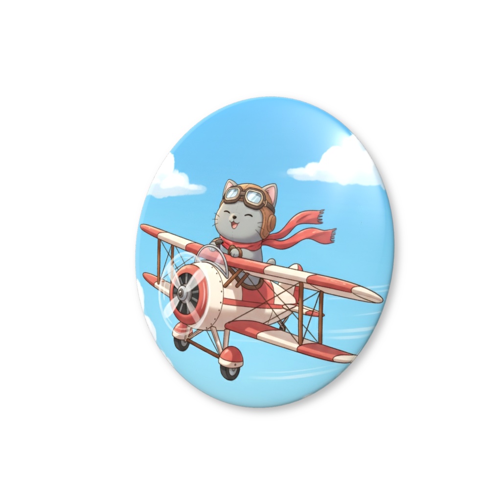 【すんたん🍀】 ぬいぐるみのようなねこの缶バッヂ