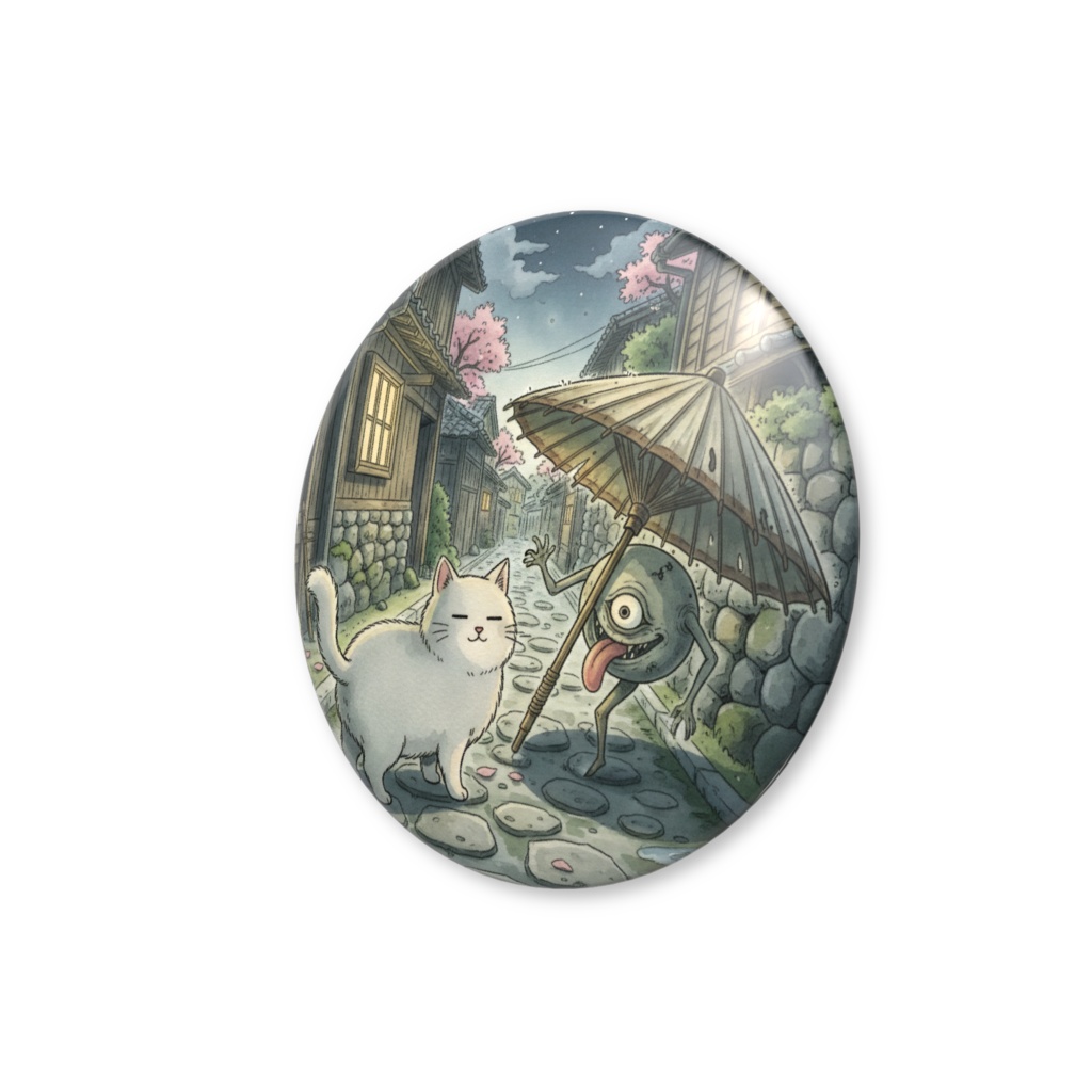 【すんたん🍀】 ぬいぐるみのようなねこの缶バッヂ