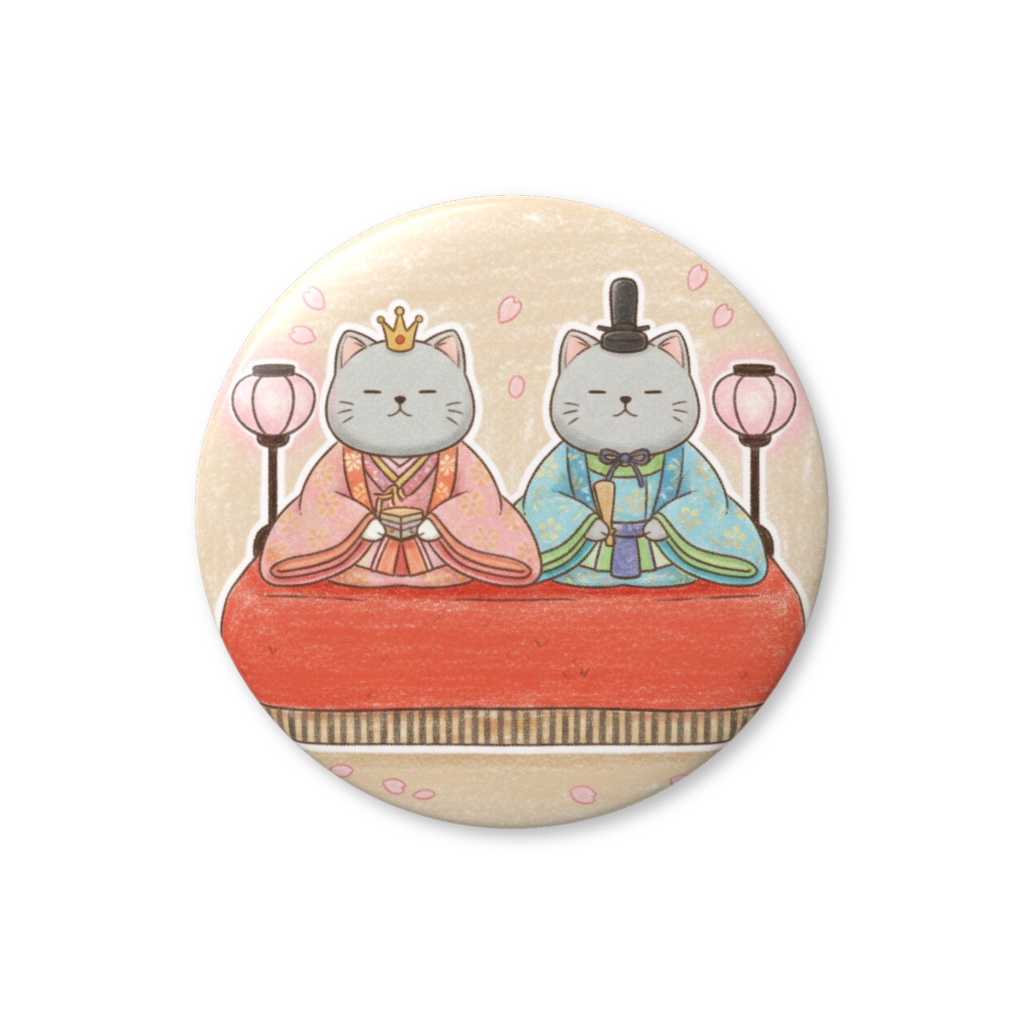 【すんたん🍀】 ぬいぐるみのようなねこの缶バッヂ