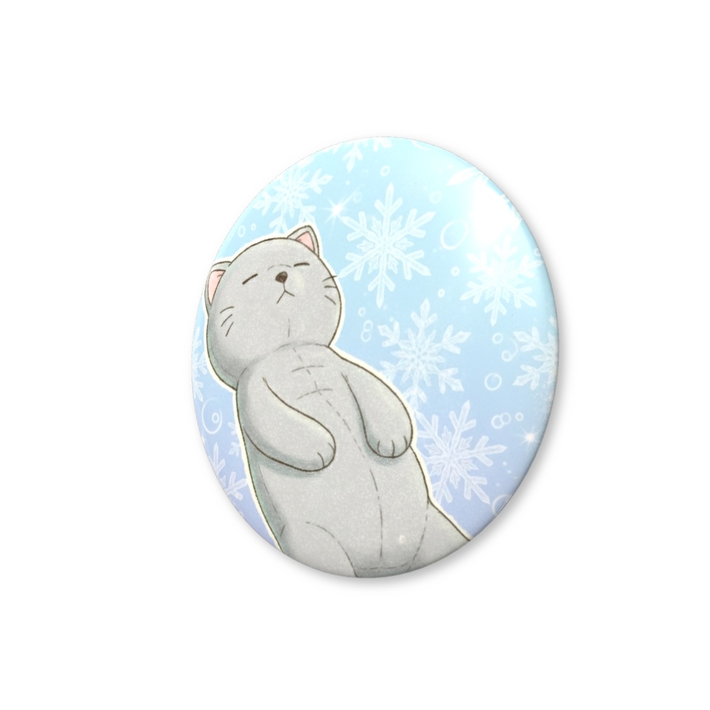 【すんたん🍀】 ぬいぐるみのようなねこの缶バッヂ